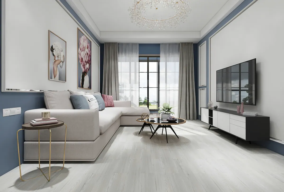 Wood-look flooring room visualisation