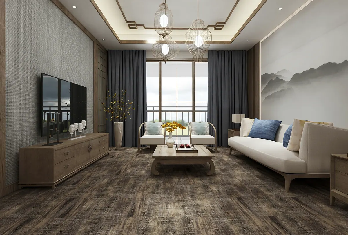 YDM-163-1 wood-look room visualisation