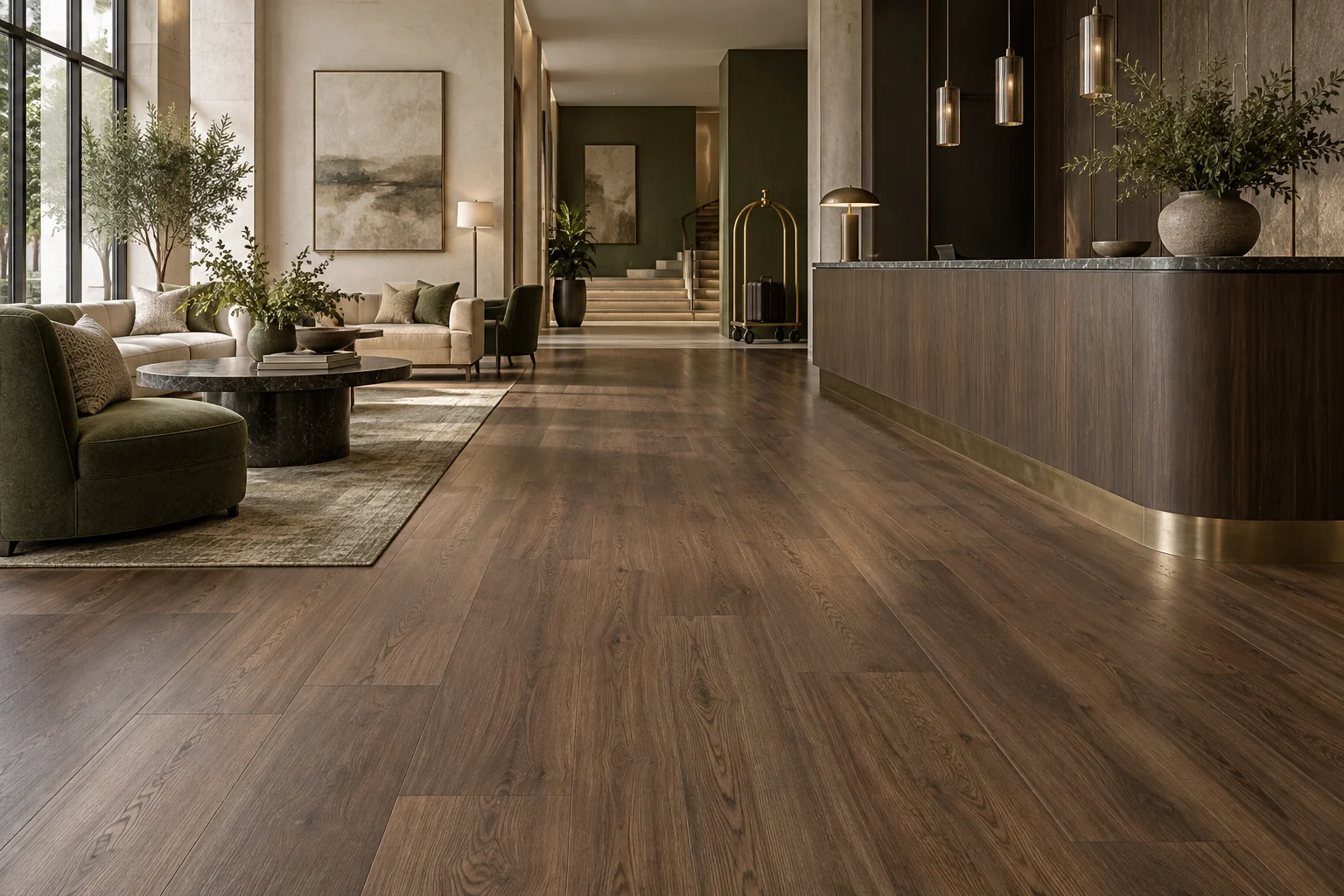 Concept visualisation of a hotel lobby