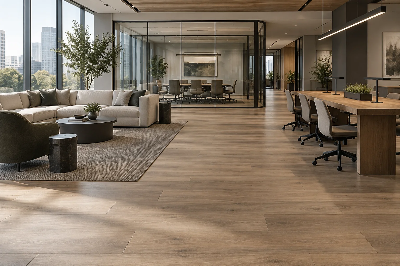 Concept visualisation of an office workspace